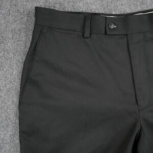 Alan Flusser Golf Pants Mens 36x30 Black Flat Front Performance Trousers